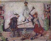 James Ensor Skeletons Flghting for the Body of a Hanged Man (nn03) oil painting artist